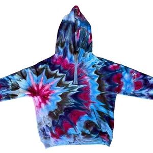 Hand dyed women’s tie dye hoodie, size large, super soft. Ice dyed